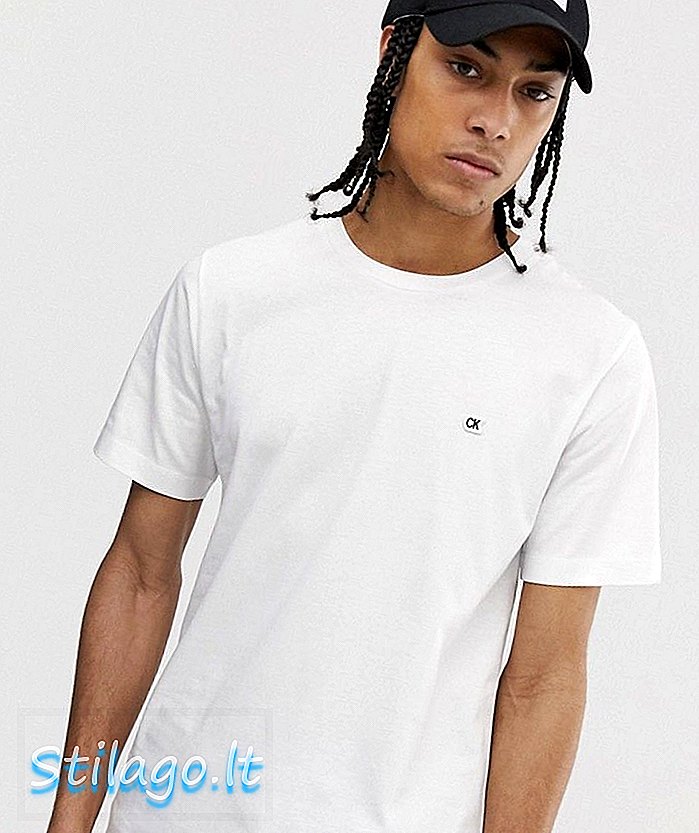 Calvin Klein Jeans maza izmēra nozīmītes logotipa krekls baltā krāsā