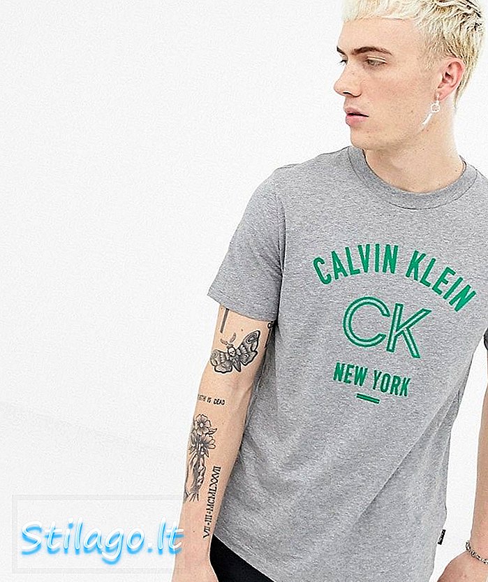 Calvin Klein logo t-shirt-Cinza
