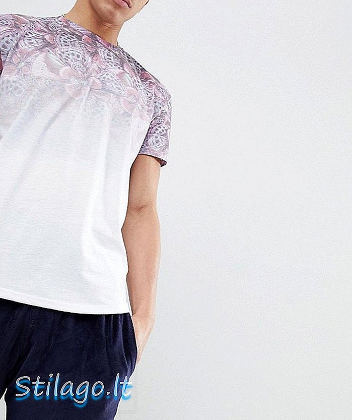 Soul Star Fade Out Floral Print T-Shirt-Λευκό