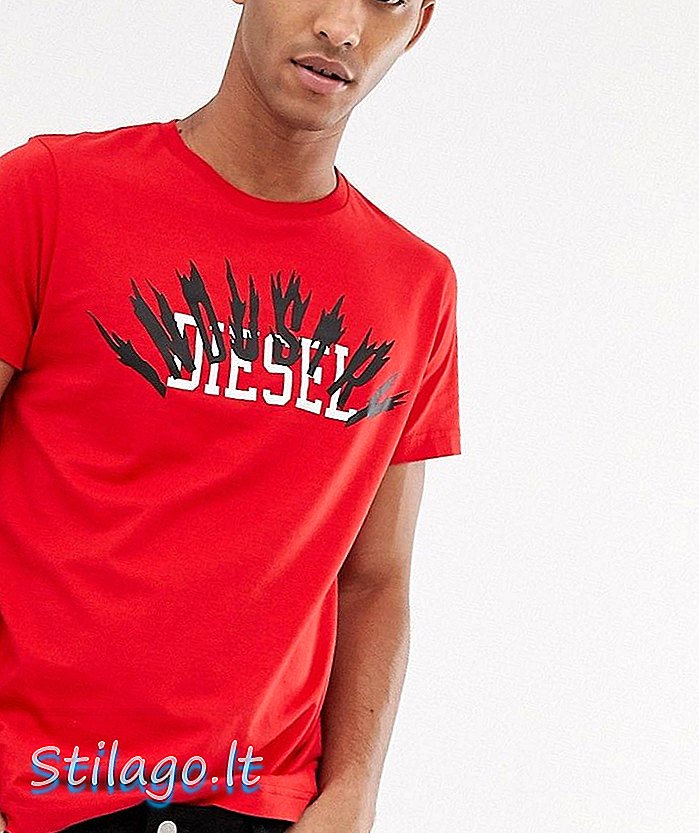 Diesel T-Diego A10 T-shirt à logo imprimé industriel en rouge