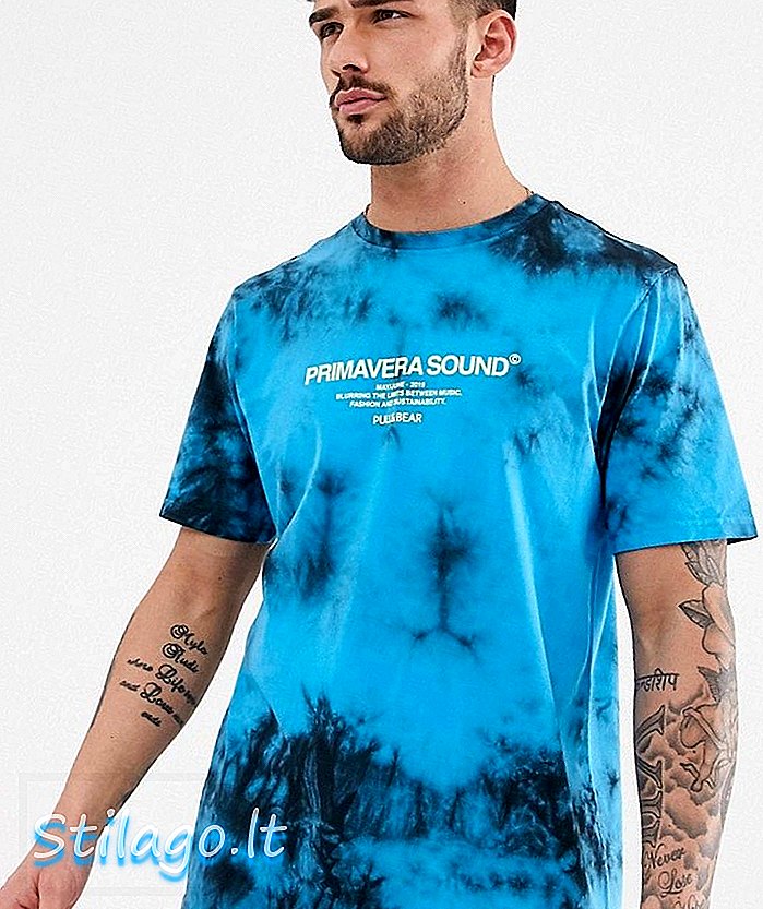 Pull & Bear Join Life X Primavera Sound-t-shirt in blauwe tie-dye