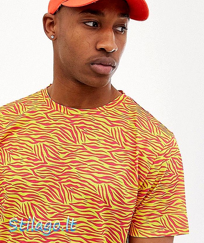 Urban Threads T-Shirt in Neon Animal Print-Gelb