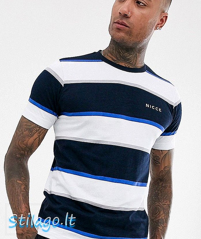 Nicce t-skjorte med striper i marine