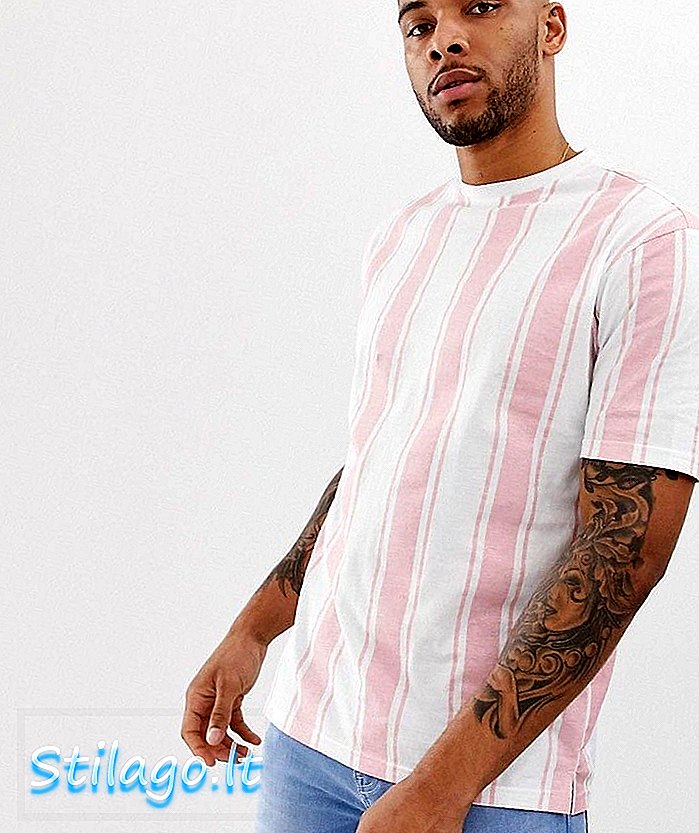 En anden indflydelse på størrelse fit stripe shirt-Pink