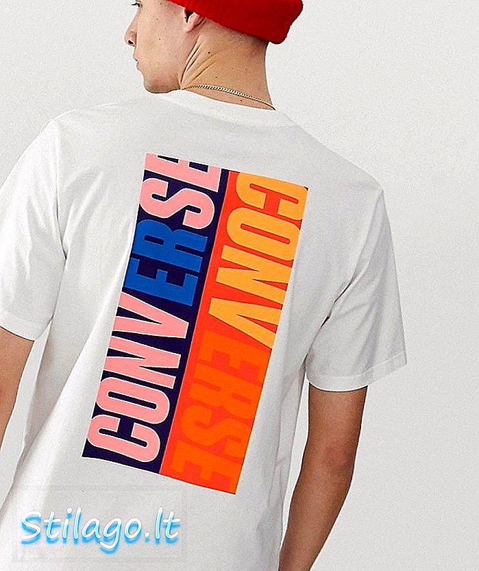 T-Shirt Converse Pop Logo con stampa posteriore bianca