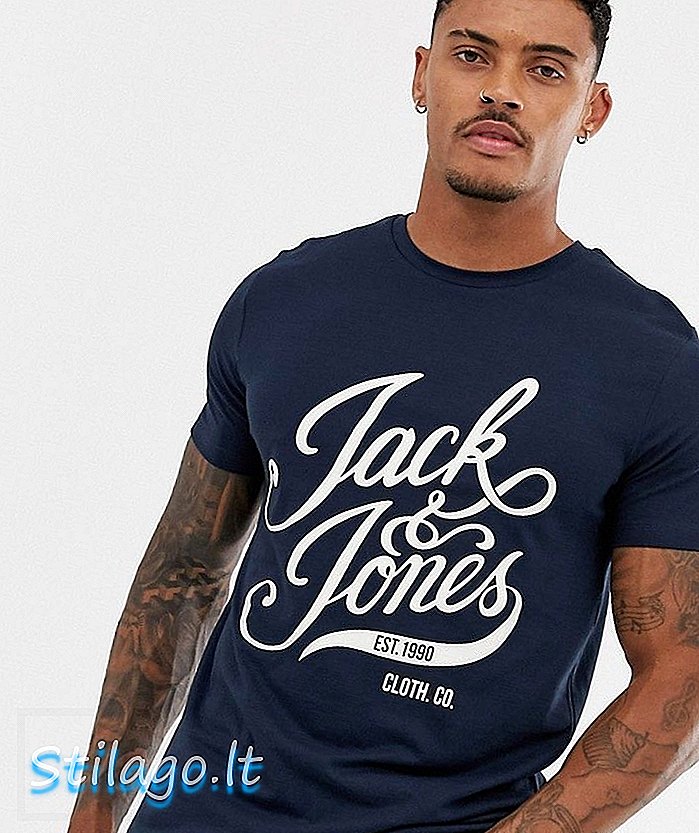 Jack & Jones Logolu Tişört-Lacivert