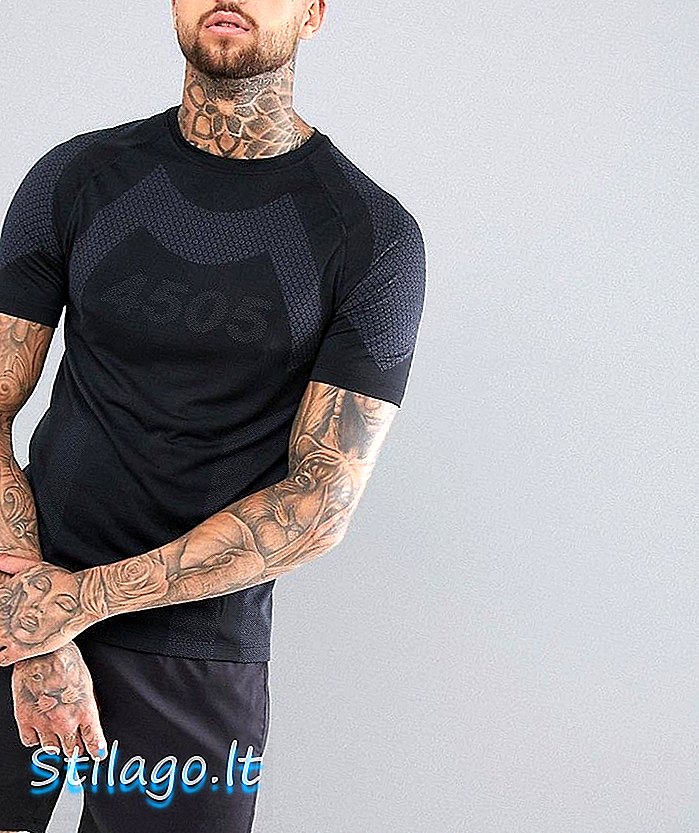 ASOS 4505 t-skjorte med sømløs strikk i sort