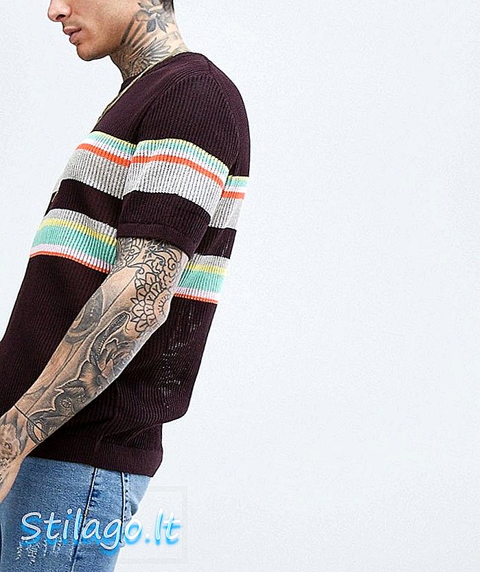 ASOS DESIGN strikket nett-t-skjorte med striper-lilla