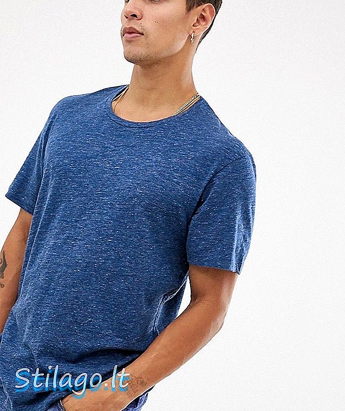T-shirt col rond regular fit Celio en chiné bleu