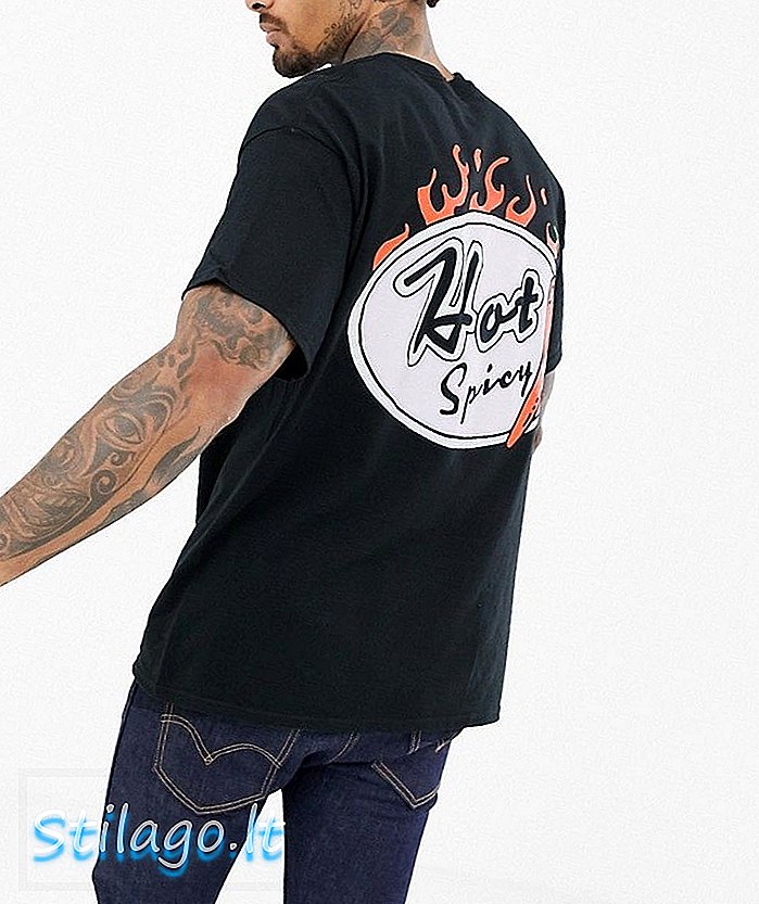 New Love Club camiseta con estampado especiado en la espalda-Negro