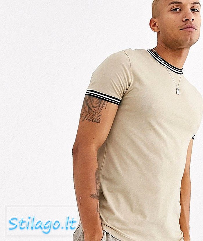ASOS DESIGN - T-shirt avec finitions en beige