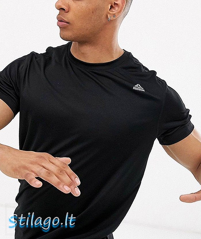 Reebok trainiert fertiges Tech-T-Shirt in Schwarz