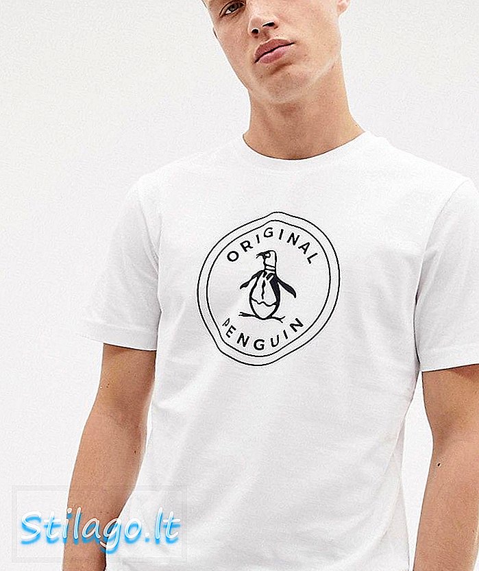 Original Penguin sirkel logo t-skjorte i hvitt