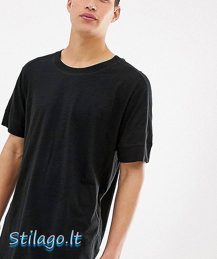 T-shirt oversize longline Jack & Jones Originals em preto