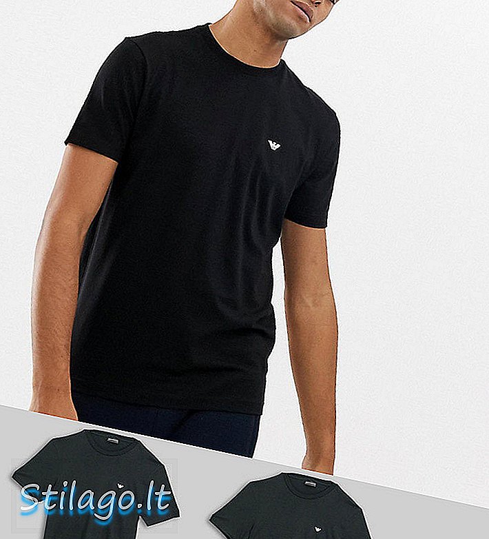 Emporio Armani t-skjorte i to pakker i svart