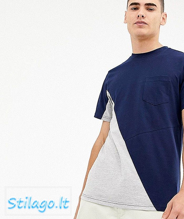 Another Influence Diagonal Pocket T-Shirt-Navy