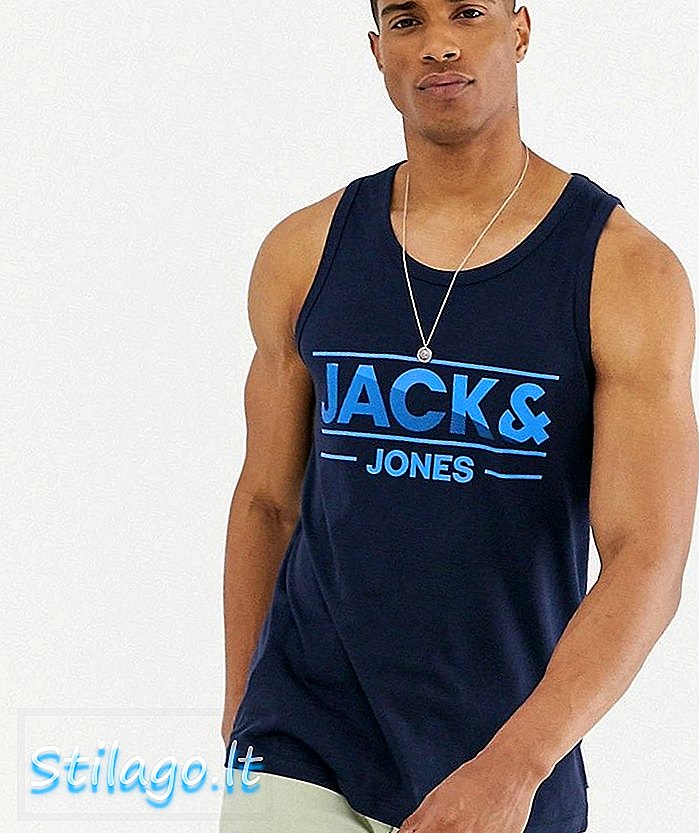 „Jack & Jones Core“ logotipinė tanko liemenė mėlyna
