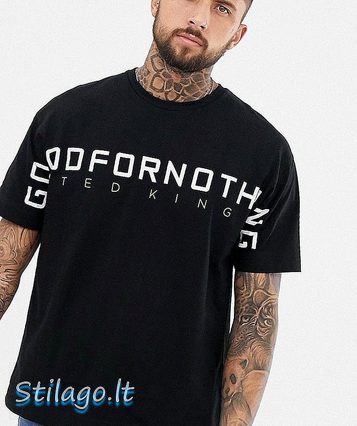 Camiseta oversize Good For Nothing com logotipo grande em preto