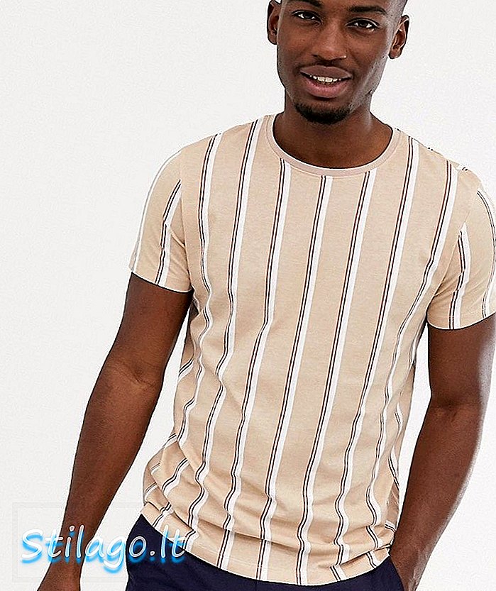 „Esprit“ marškinėliai su vertikalia rausva juostele