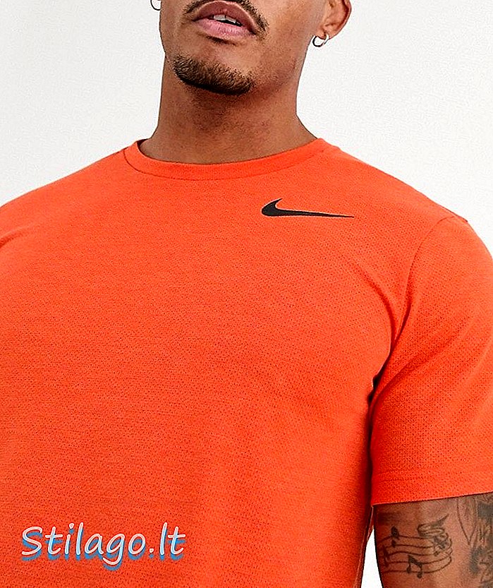 „Nike Training“ kvėpuoja marškinėlius oranžinės spalvos
