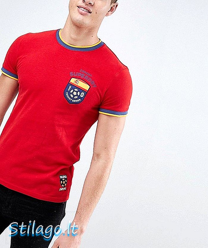 Superdry İspanya kupa serisi t-shirt kırmızı