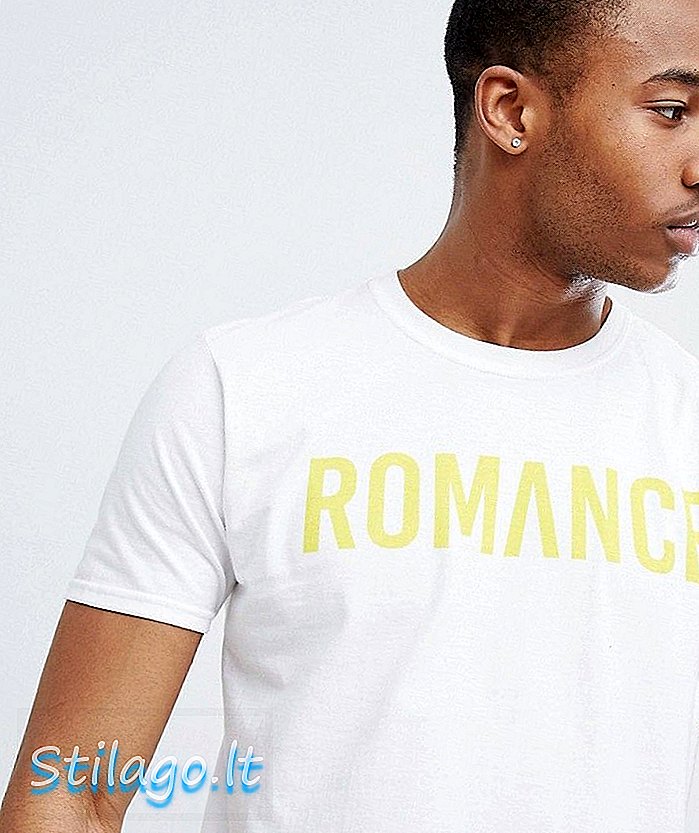 boohooMAN lielgabarīta T-krekls ar romantisku izdruku baltā krāsā