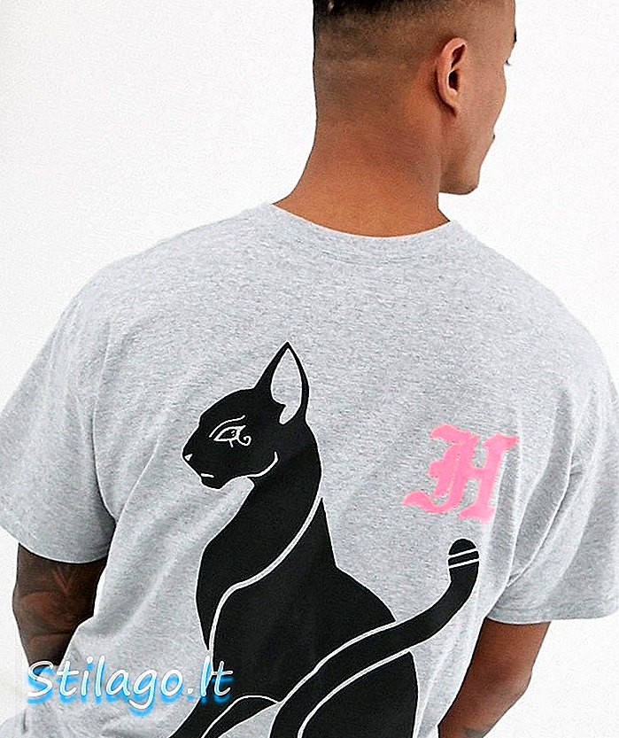 HNR LDN koszulka z nadrukiem z tyłu w kolorze oversize-Grey