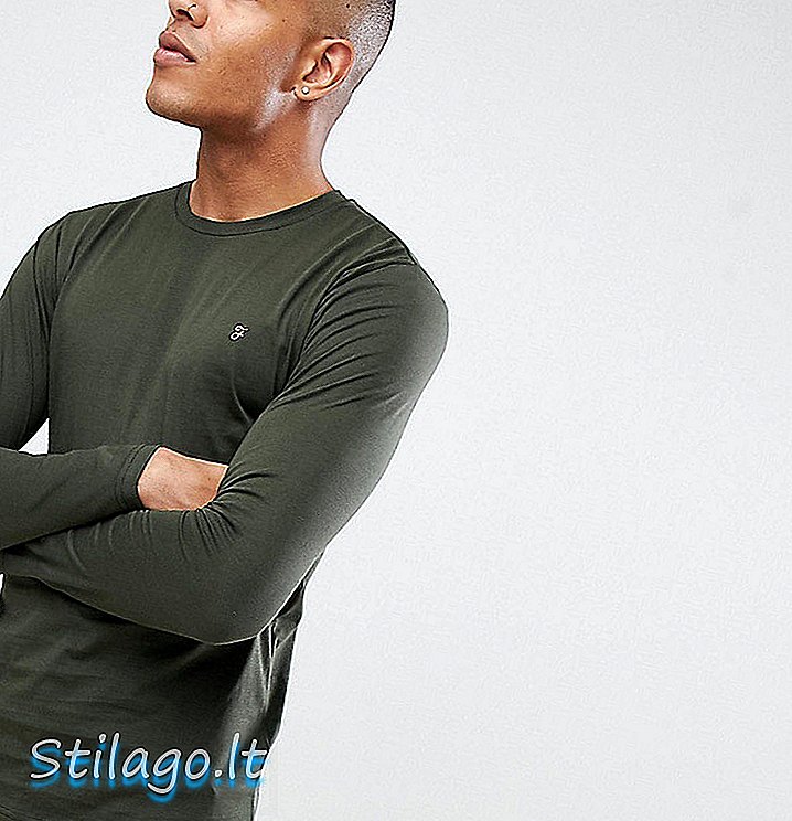 Farah Farris - T-shirt slim à manches longues avec stretch en vert Exclusivité chez ASOS