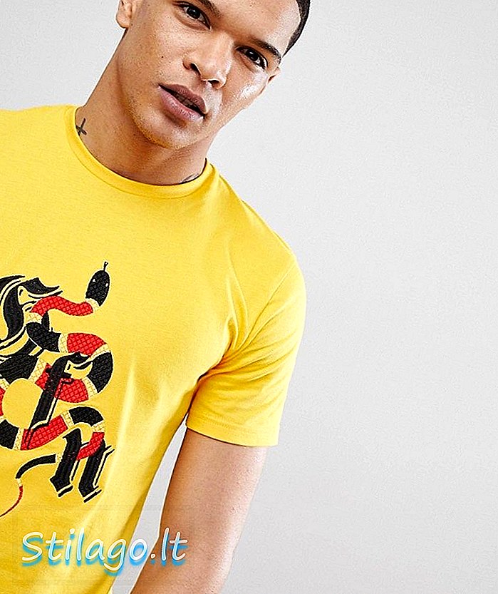חולצת טריקו טובה לתועלת עם שרירים בכושר עם לוגו נחש - צהוב