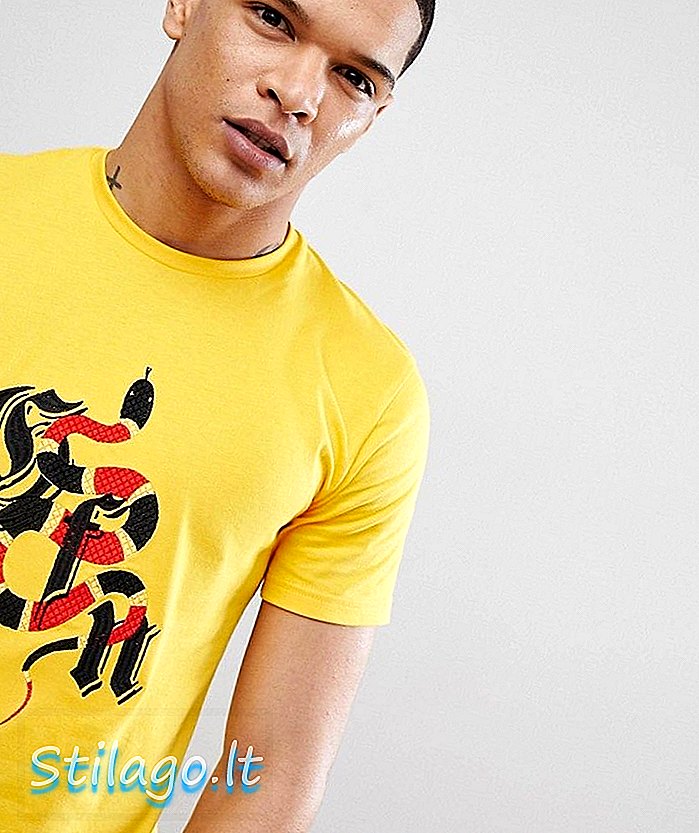 T-shirt Good For Nothing avec coupe ajustée et logo serpent-Jaune