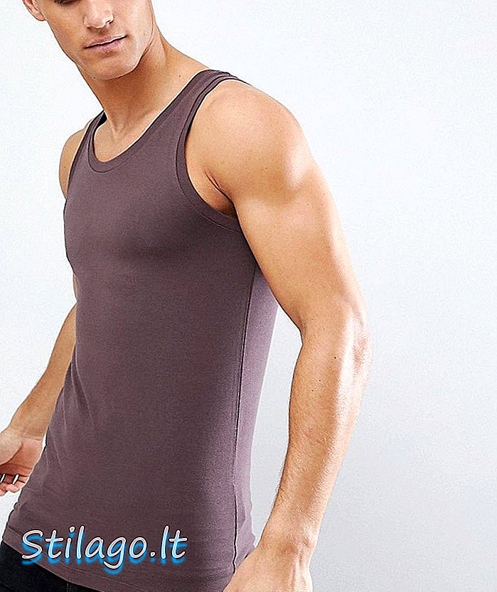 ASOS THIẾT KẾ vest phù hợp với cơ bắp màu nâu-tím