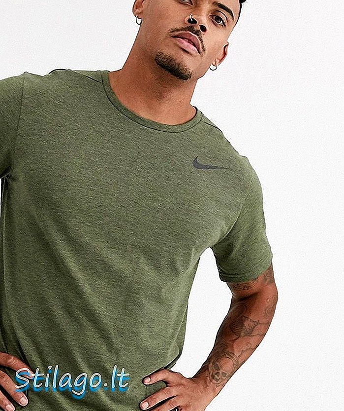 Nike Training pro HyperDry เสื้อยืดสีกากี - เขียว