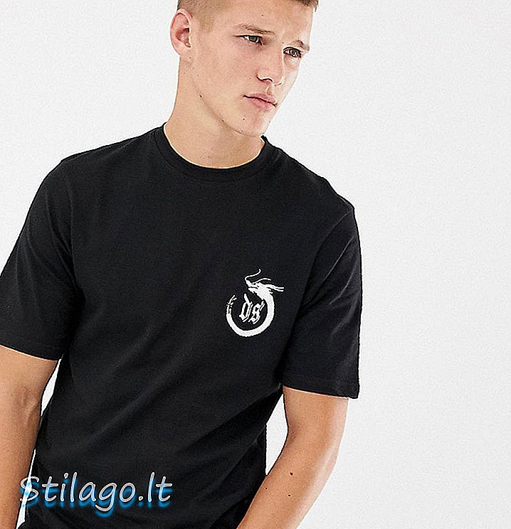 D-Struct TALL Grafisk Single Jersey T-Shirt-Sort
