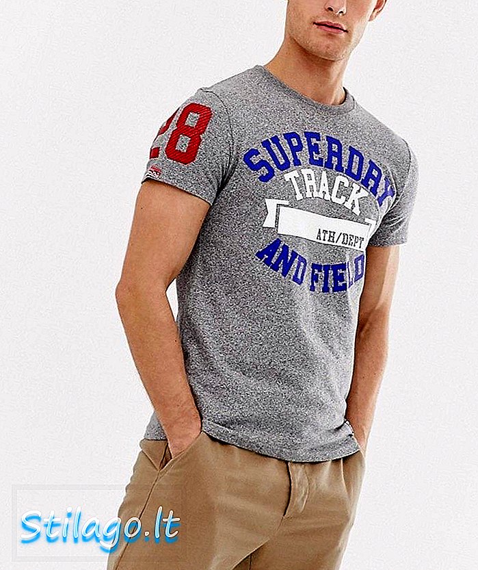 Superdry parça tişört-Gri
