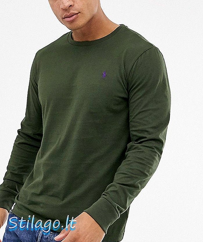 Koszulka z długim rękawem z logo Polo Ralph Lauren w oliwkowej zieleni