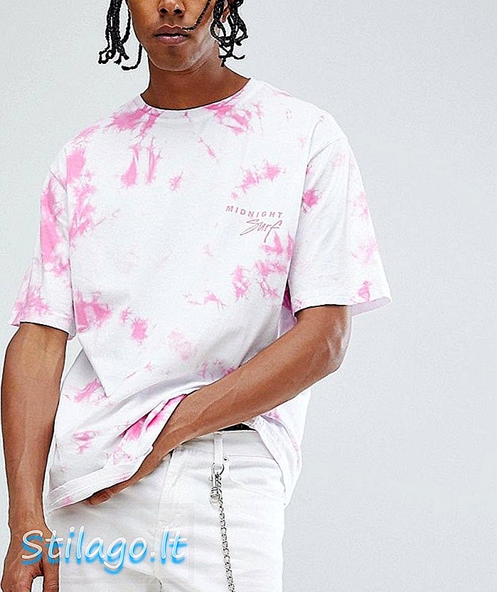 Midnight Surf Tie Dye T-paita-vaaleanpunainen