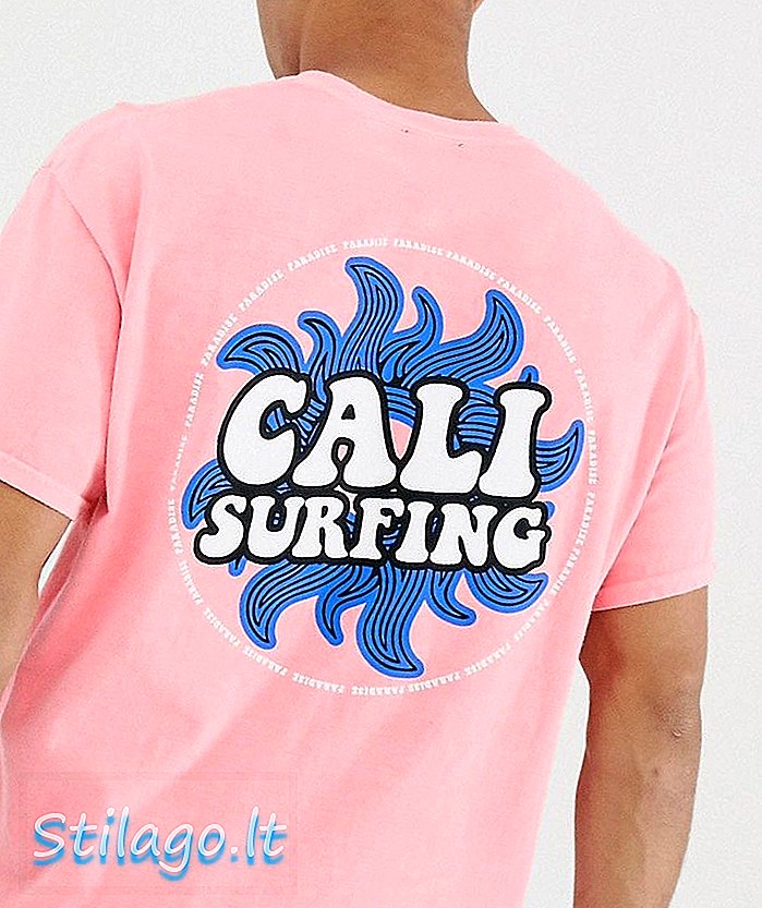 New Look Cali surf t-shirt foran og bagpå i lyserød