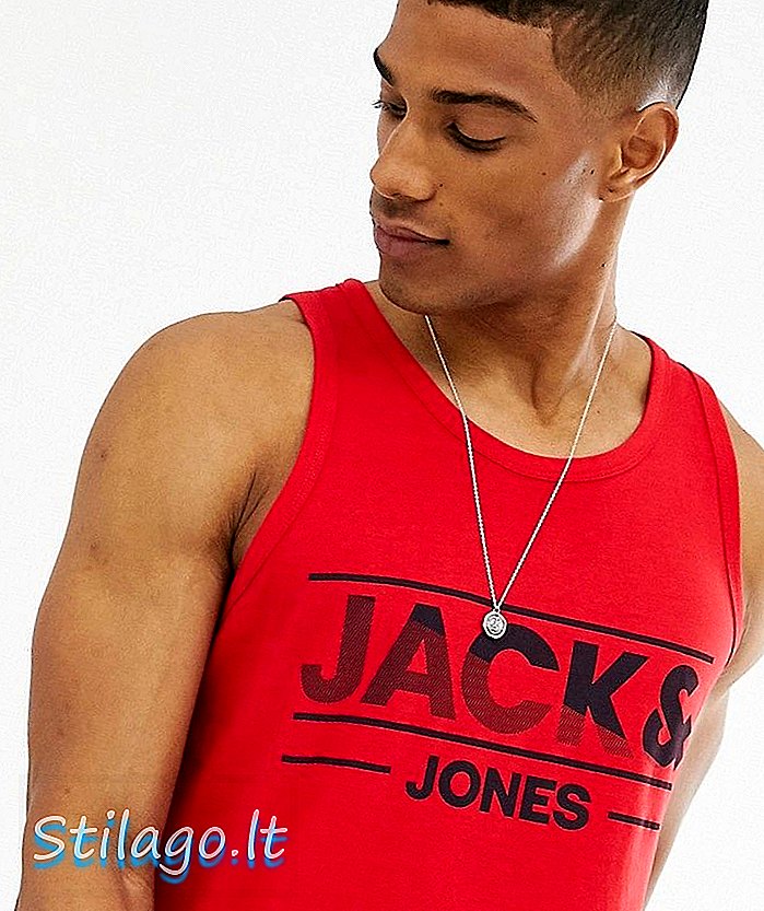 Jack & Jones Core tanktop met logo in rood
