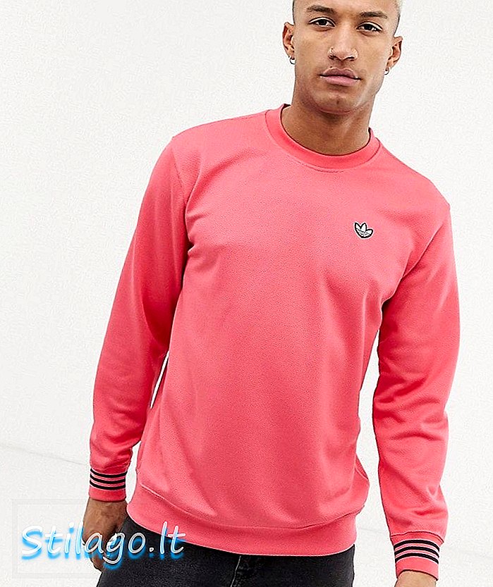 adidas Originals Pique Logo langermet t-skjorte med høy hals DU7855 rosa