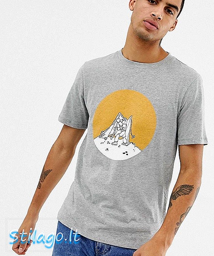 חולצת טריקו מחנה הירח אסטרונאוט-אפור