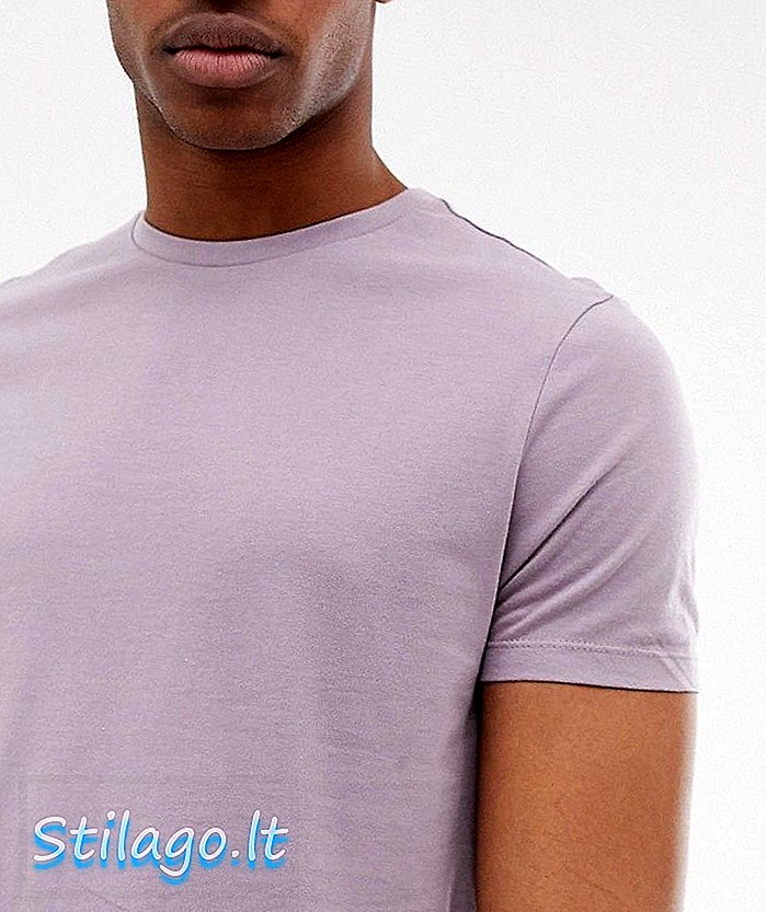 ASOS DESIGN - T-shirt girocollo con girocollo viola