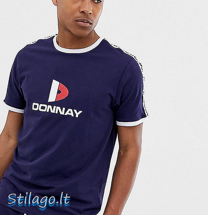 T-shirt con suoneria con logo Donnay blu scuro