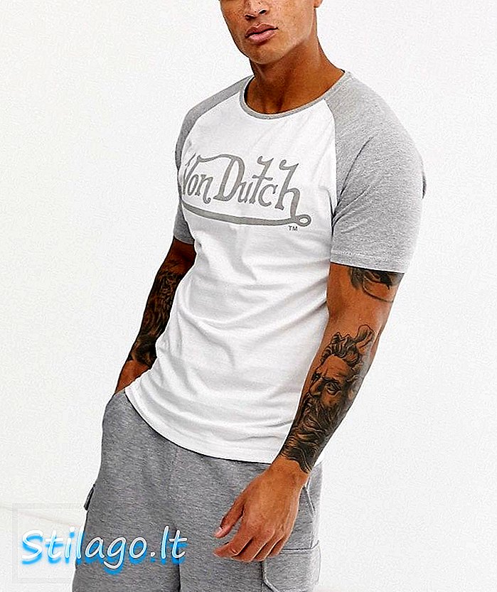 Von Dutch logo tričko raglánového rukávu-Multi
