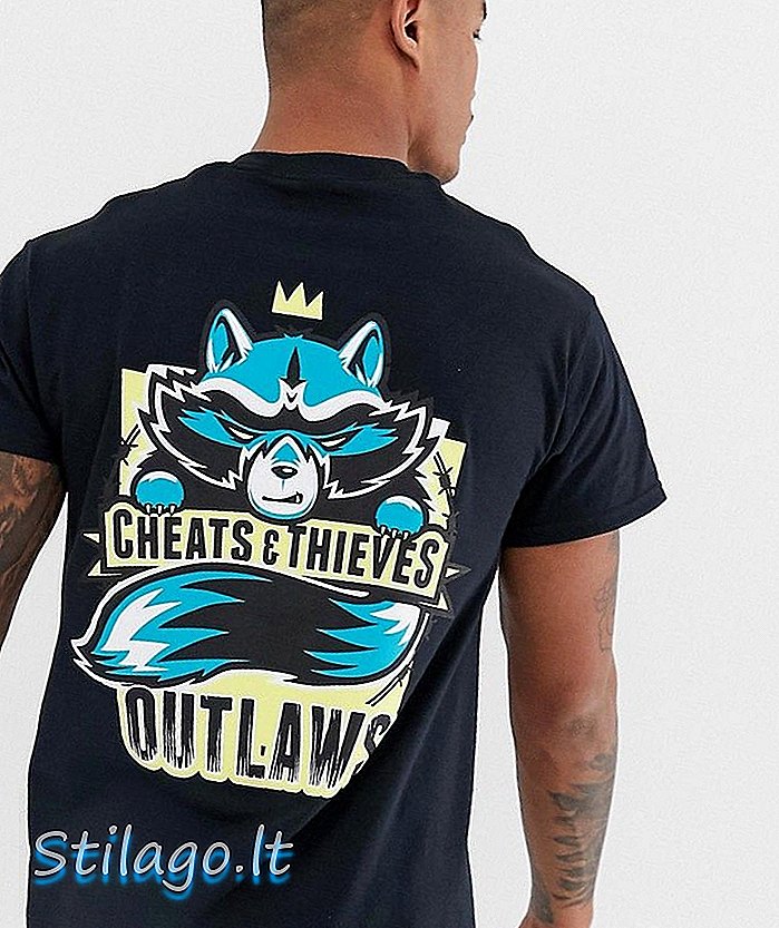T-shirt con stampa sul retro di Cheats & Thieves fuorilegge-Nera