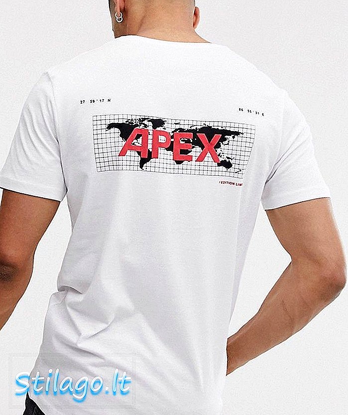 Jack & Jones Core Apex zurück Grafik T-Shirt in Weiß