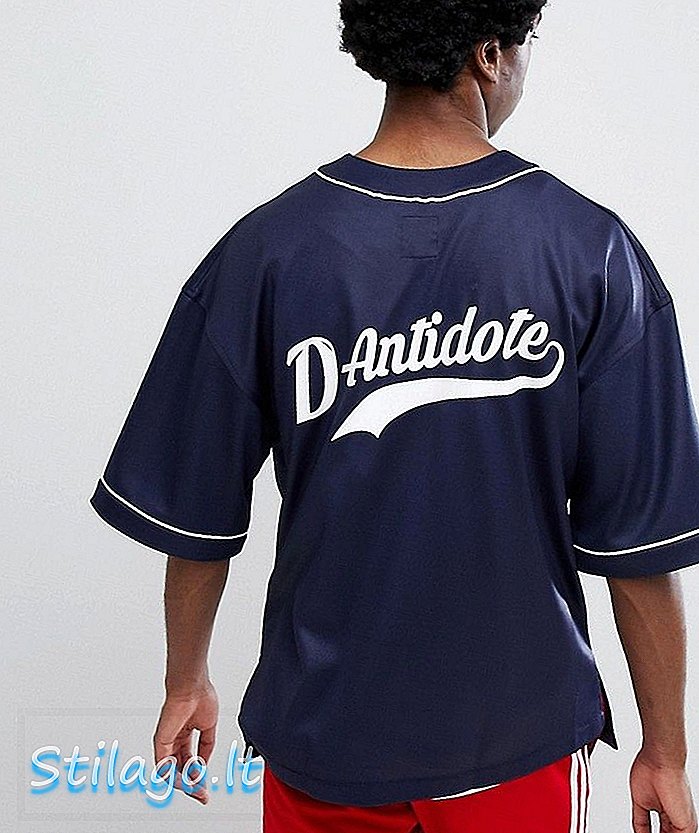 D-Antidote Veľké baseball tričko s logom-čierne