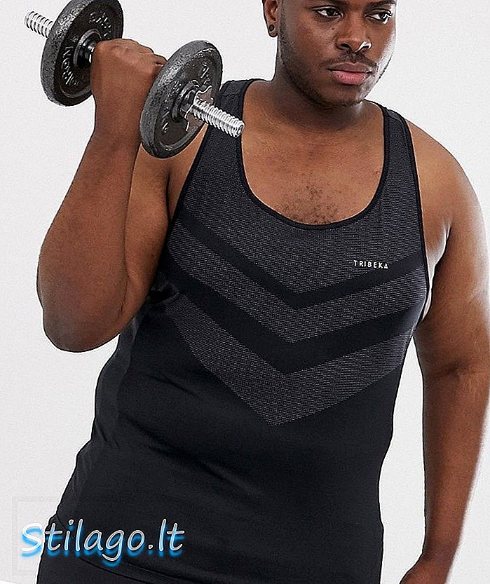 Tribeka Plus Seamfree Muscle Gym Vest-Sort
