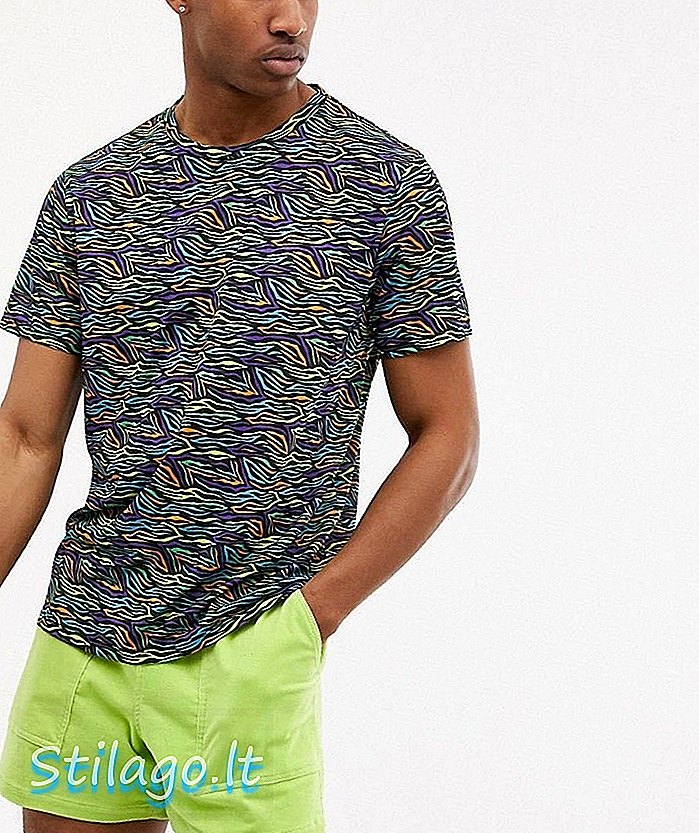 Urban Threads t-shirt in regenboog dieren-Multi
