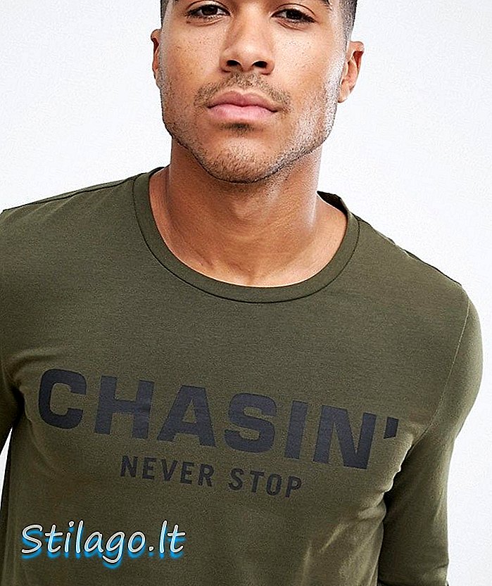 Chasin 'Macon-logo T-shirt met lange mouwen kaki-groen
