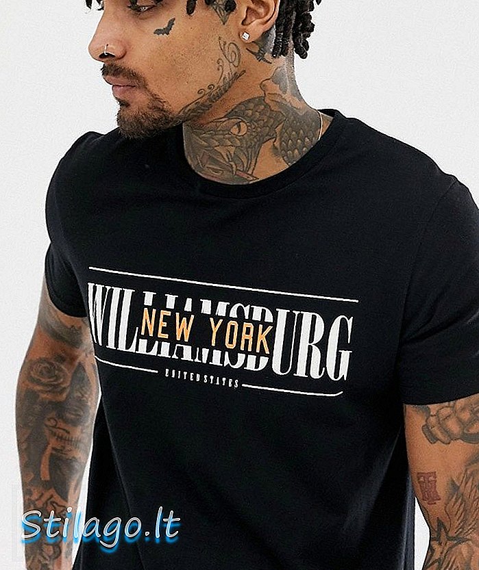 ASOS DESIGN t-krekls ar melnu pilsētas apdruku